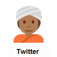 Person Wearing Turban: Medium-Dark Skin Tone on Twitter Twemoji