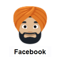 Person Wearing Turban: Medium-Light Skin Tone on Facebook