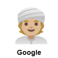 Person Wearing Turban: Medium-Light Skin Tone on Google Android