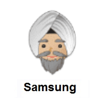 Person Wearing Turban: Medium-Light Skin Tone on Samsung