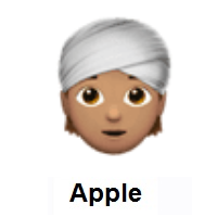 Person Wearing Turban: Medium Skin Tone on Apple iOS