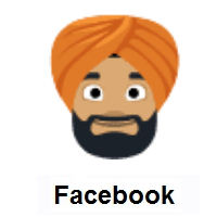 Person Wearing Turban: Medium Skin Tone on Facebook