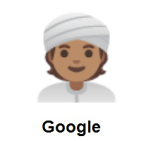 Person Wearing Turban: Medium Skin Tone on Google Android
