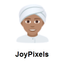 Person Wearing Turban: Medium Skin Tone on JoyPixels