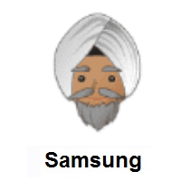 Person Wearing Turban: Medium Skin Tone on Samsung