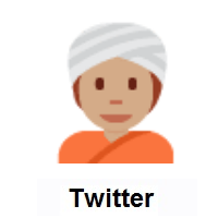 Person Wearing Turban: Medium Skin Tone on Twitter Twemoji