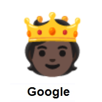 Person with Crown: Dark Skin Tone on Google Android