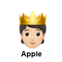 Person with Crown: Light Skin Tone on Apple iOS