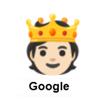 Person with Crown: Light Skin Tone on Google Android