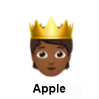 Person with Crown: Medium-Dark Skin Tone on Apple iOS