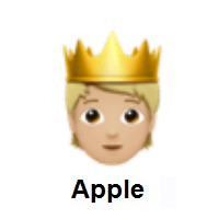 Person with Crown: Medium-Light Skin Tone on Apple iOS