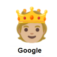 Person with Crown: Medium-Light Skin Tone on Google Android