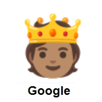 Person with Crown: Medium Skin Tone on Google Android