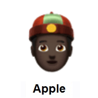 Person with Skullcap: Dark Skin Tone on Apple iOS