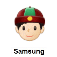 Person with Skullcap: Light Skin Tone on Samsung