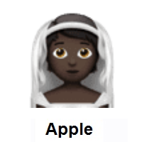 Person With Veil: Dark Skin Tone on Apple iOS
