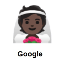 Person With Veil: Dark Skin Tone on Google Android