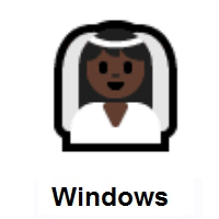 Person With Veil: Dark Skin Tone on Microsoft Windows