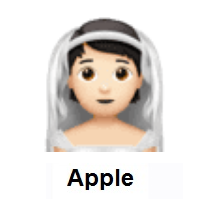 Person With Veil: Light Skin Tone on Apple iOS