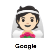 Person With Veil: Light Skin Tone on Google Android