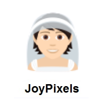 Person With Veil: Light Skin Tone on JoyPixels
