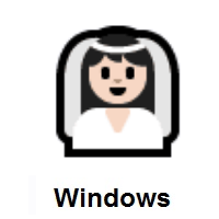 Person With Veil: Light Skin Tone on Microsoft Windows