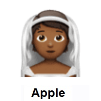 Person With Veil: Medium-Dark Skin Tone on Apple iOS