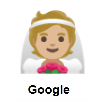 Person With Veil: Medium-Light Skin Tone on Google Android