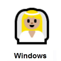 Person With Veil: Medium-Light Skin Tone on Microsoft Windows