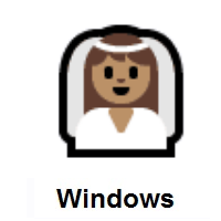 Person With Veil: Medium Skin Tone on Microsoft Windows