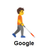 Person With White Cane Facing Right on Google Android