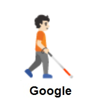 Person With White Cane Facing Right: Light Skin Tone on Google Android
