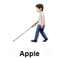 Person With White Cane: Light Skin Tone on Apple iOS