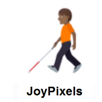 Person With White Cane: Medium-Dark Skin Tone on JoyPixels
