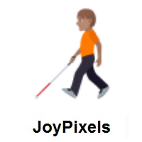 Person With White Cane: Medium Skin Tone on JoyPixels