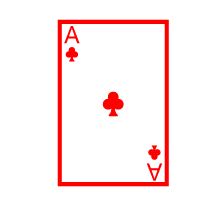 Colored Playing Card Ace Of Clubs