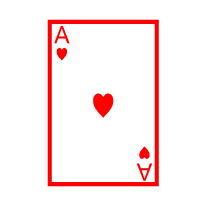 Colored Playing Card Ace Of Hearts