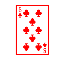 Colored Playing Card Eight Of Clubs