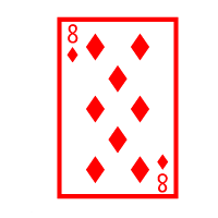 Colored Playing Card Eight Of Diamonds