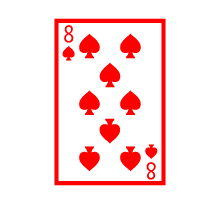 Colored Playing Card Eight Of Spades