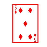 Colored Playing Card Five Of Diamonds
