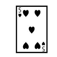 Playing Card Five Of Hearts