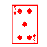 Colored Playing Card Five Of Spades