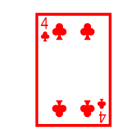 Colored Playing Card Four Of Clubs