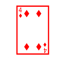 Colored Playing Card Four Of Diamonds