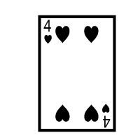 Playing Card Four Of Hearts
