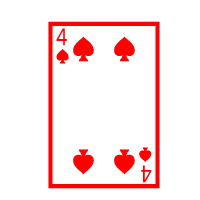 Colored Playing Card Four Of Spades