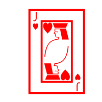 Colored Playing Card Jack Of Hearts