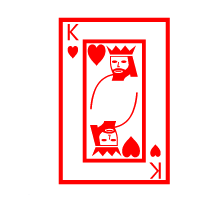 Colored Playing Card King Of Hearts