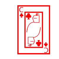 Colored Playing Card Knight Of Clubs